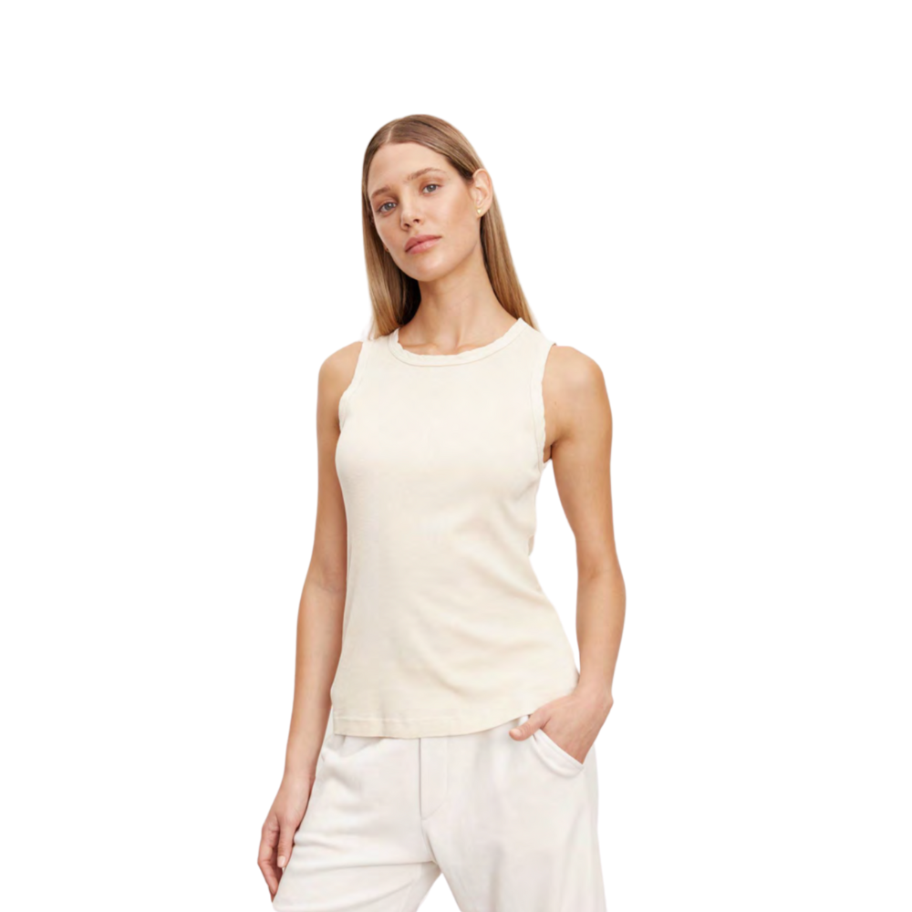 Velvet Maxie Ribbed Tank in Jasmine