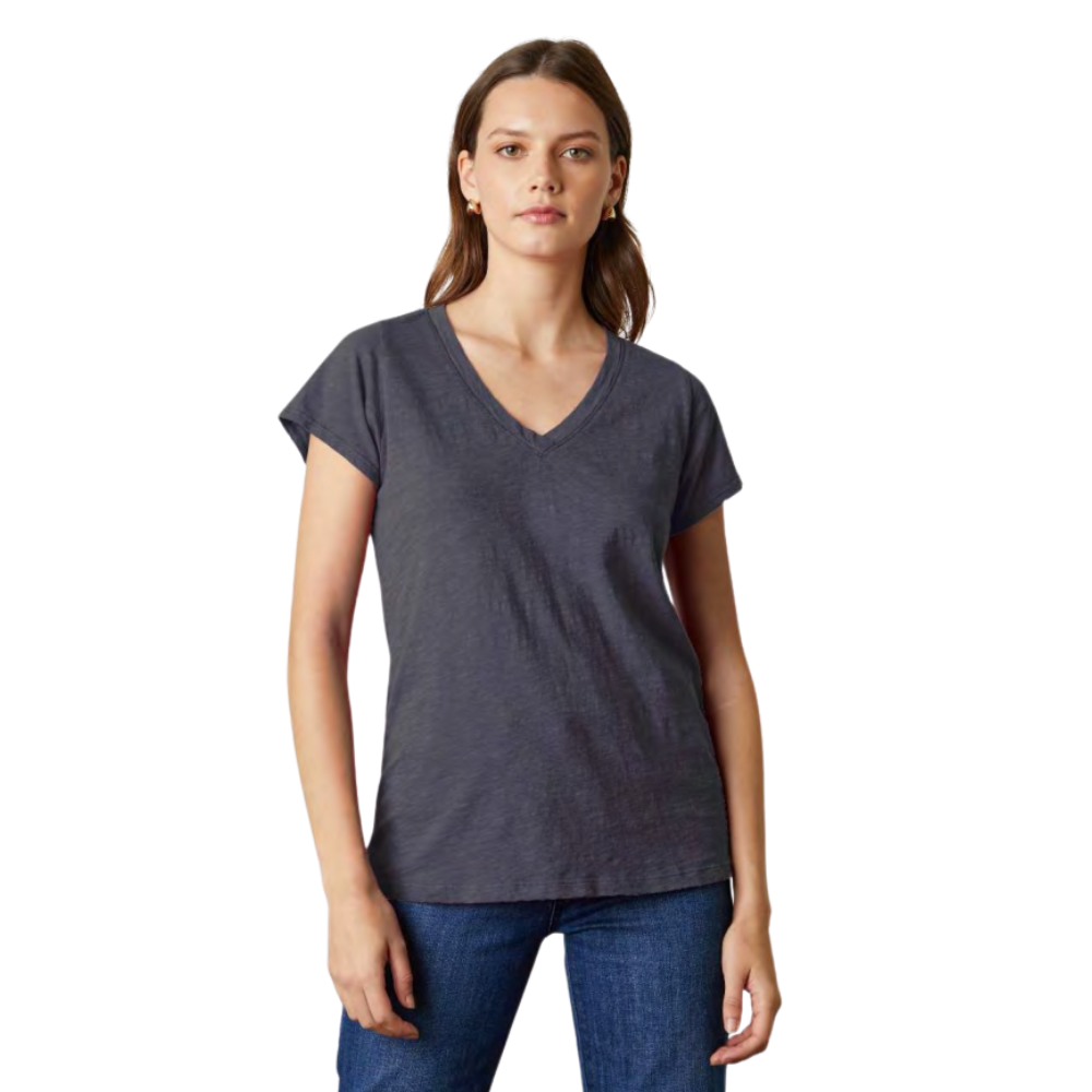 TILLY V NECK TEE IN JASPER - VELVET ORIGINALS