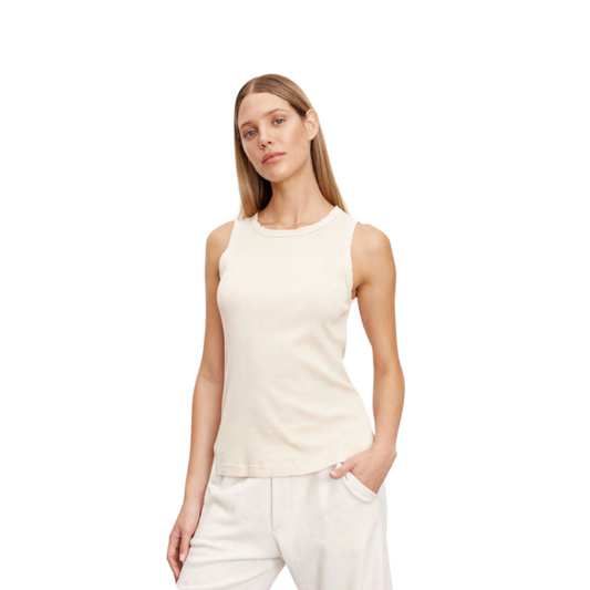 Velvet Maxie Ribbed Tank in Jasmine